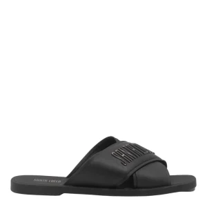 Santa Lolla Black Rubber Cross-Strap Flip Flop