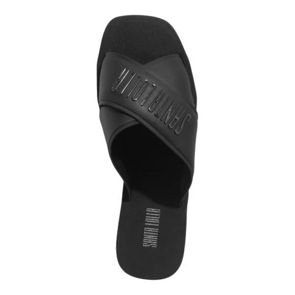 Santa Lolla Black Rubber Cross-Strap Flip Flop - Image 3