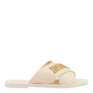 Santa Lolla Off White Rubber Cross-Strap Flip Flop