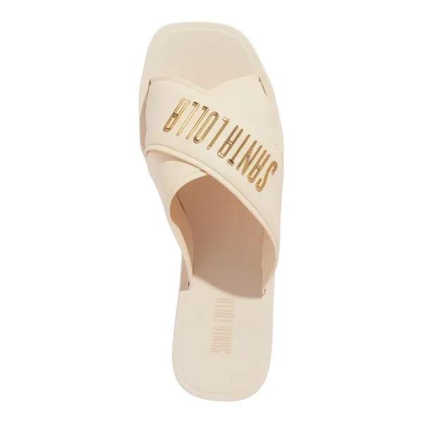 Santa Lolla Off White Rubber Cross-Strap Flip Flop - Image 3