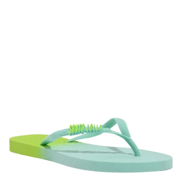 Santa Lolla Green Rubber Flip Flop and Printed Toiletry Bag Kit - Image 3