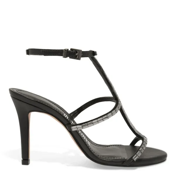 Santa Lolla Black Soft Napa Sandals Thin High Heels