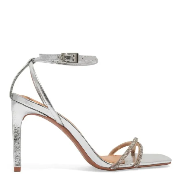 Santa Lolla Ecoform Crinkle Silver Square Toe Sandal