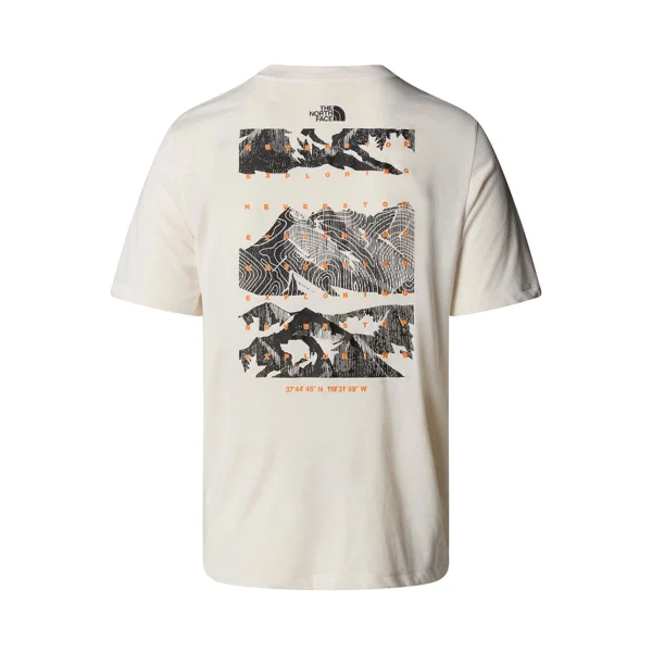 The North Face Foundation Mountains Faces Men Lifestyle T-Shirt White Dune - Image 2