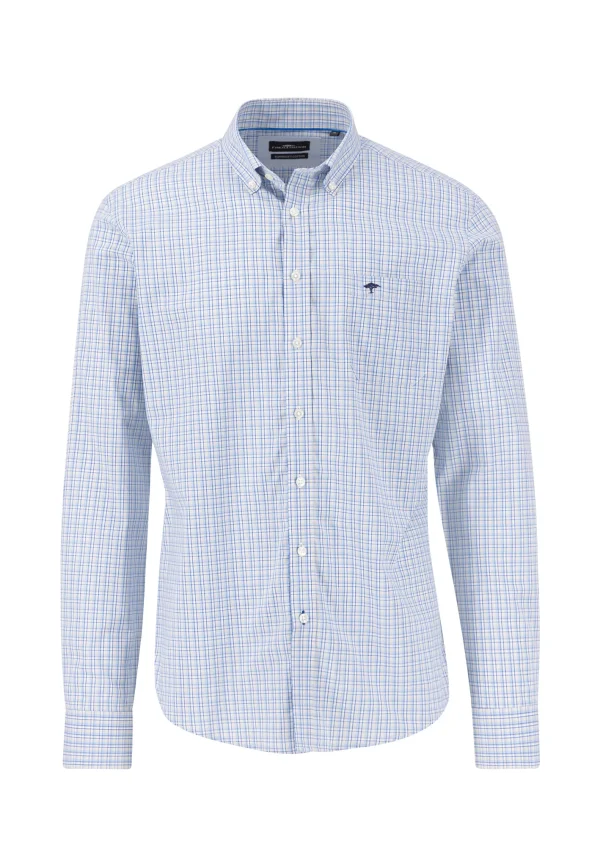 FYNCH-HATTON Finely checked shirt with a logodail