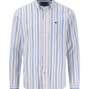 FYNCH-HATTON Fine striped shirt with button-down collar