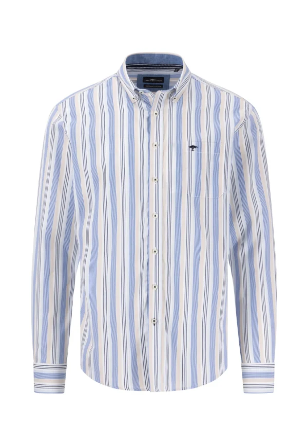 FYNCH-HATTON Fine striped shirt with button-down collar