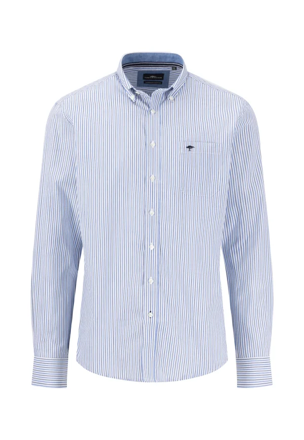 FYNCH-HATTON Fine striped shirt with button-down collar