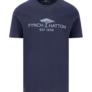 FYNCH-HATTON T-shirt in plain colors with logo print