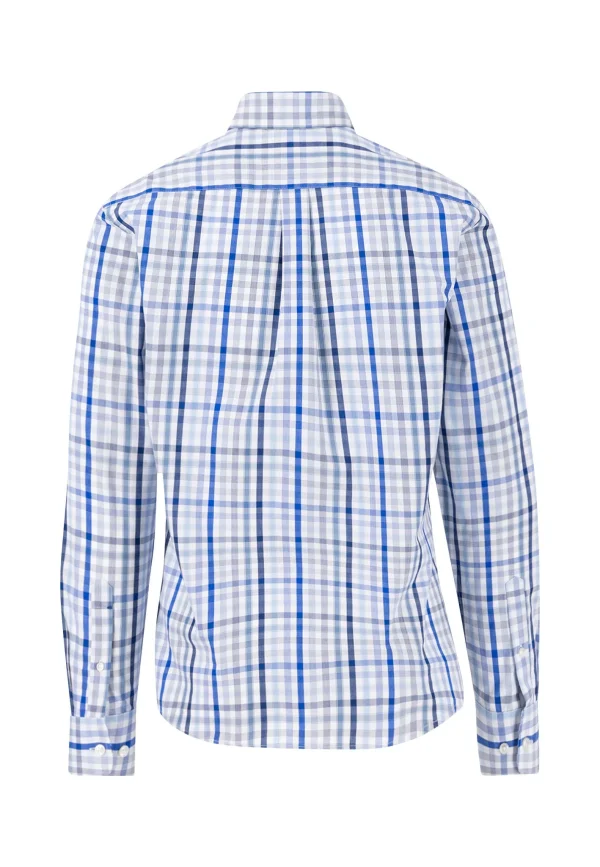 FYNCH-HATTON Checkered cotton shirt with a logodail - Image 2