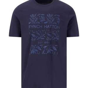 FYNCH-HATTON T-shirt made of cotton with botanical front print