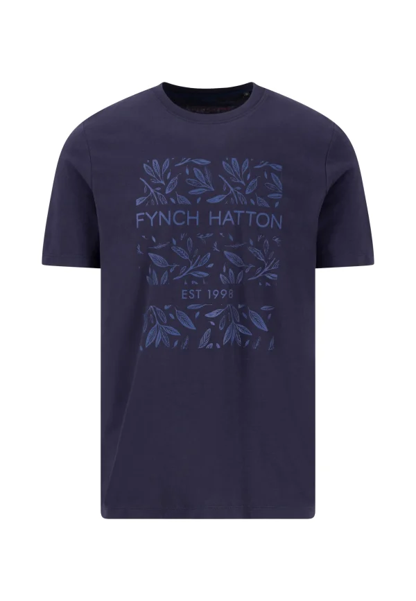 FYNCH-HATTON T-shirt made of cotton with botanical front print