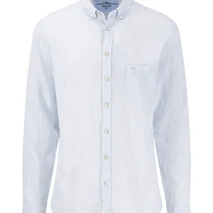 FYNCH-HATTON Linen shirt with button-down collar