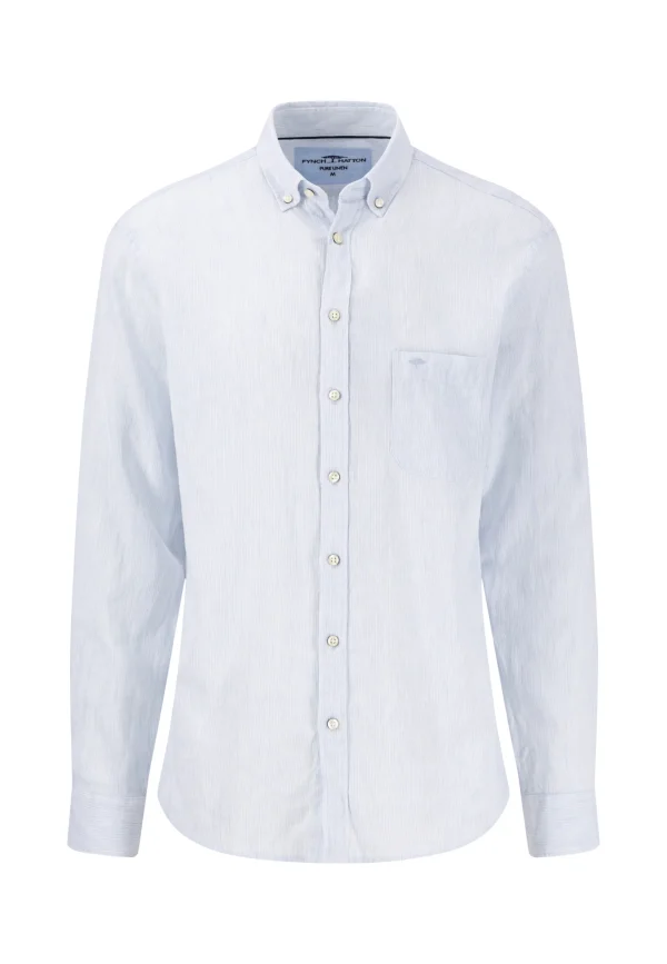 FYNCH-HATTON Linen shirt with button-down collar