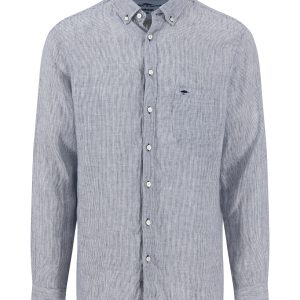 FYNCH-HATTON Linen shirt with button-down collar
