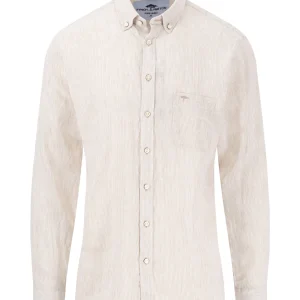 FYNCH-HATTON Linen shirt with button-down collar
