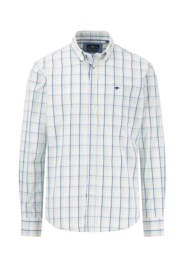 FYNCH-HATTON Checked cotton shirt with button-down collar