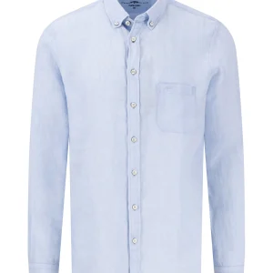 FYNCH-HATTON Linen shirt with button-down collar
