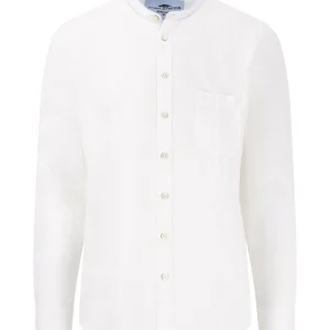 FYNCH-HATTON Linen shirt with a stand -up collar