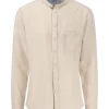 FYNCH-HATTON Linen shirt with a stand -up collar