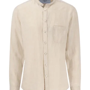 FYNCH-HATTON Linen shirt with a stand -up collar