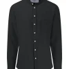 FYNCH-HATTON Linen shirt with a stand -up collar