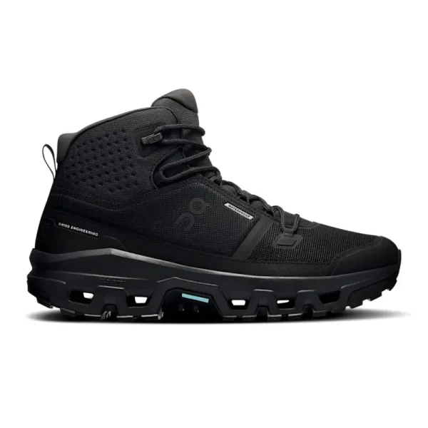On Cloudrock Mid Waterproof Men Hiking Sneakers Black