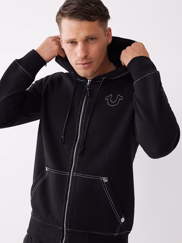 TRUE RELIGION BIG T ZIP HOODIE