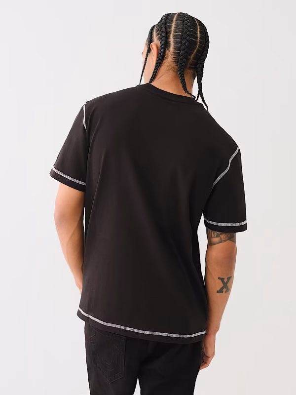 TRUE RELIGION EMBROIDERED HORSESHOE FLATLOCK TEE - Image 2