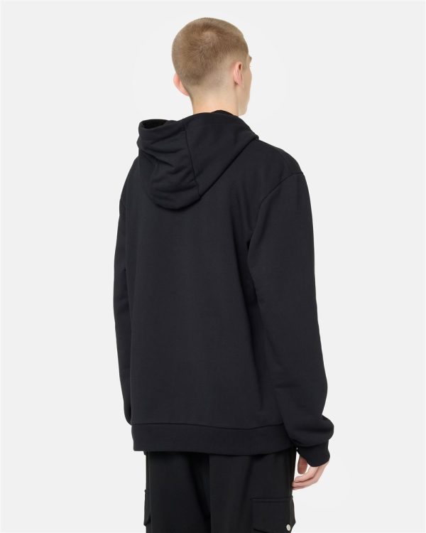 ICEBERG Chill Fit Hoodie in black cotton diagonal fleece with Iceberg logo and mountain details - Image 2