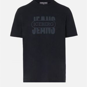 ICEBERG Regular fit black cotton jersey T-shirt