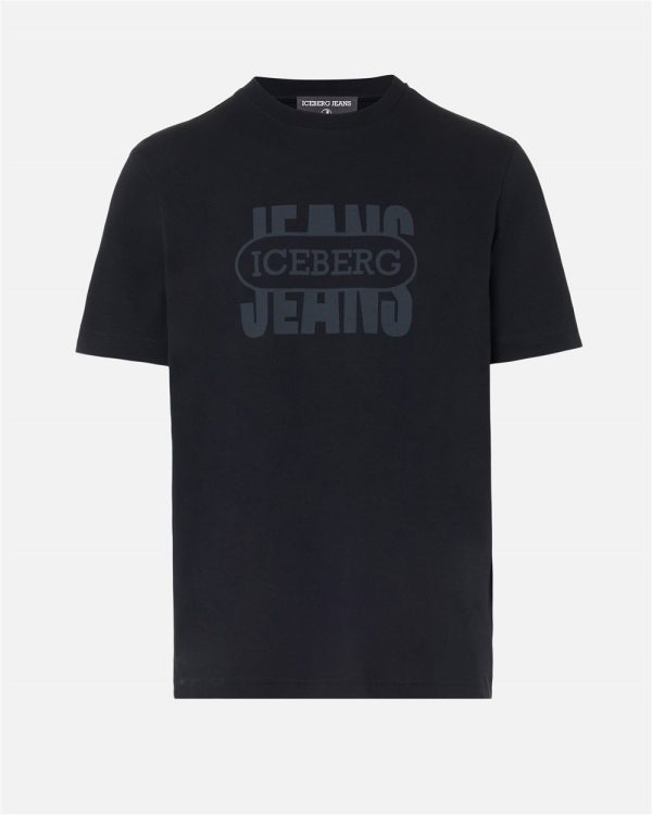 ICEBERG Regular fit black cotton jersey T-shirt