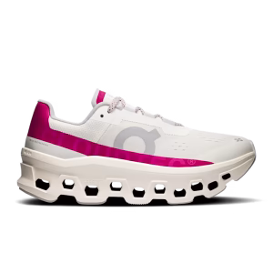 On Cloudmonster Women Running Shoes Ivory/Grenadine