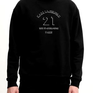 KARL LAGERFELD CREW NECK LOGO SWEATSHIRT BLACK