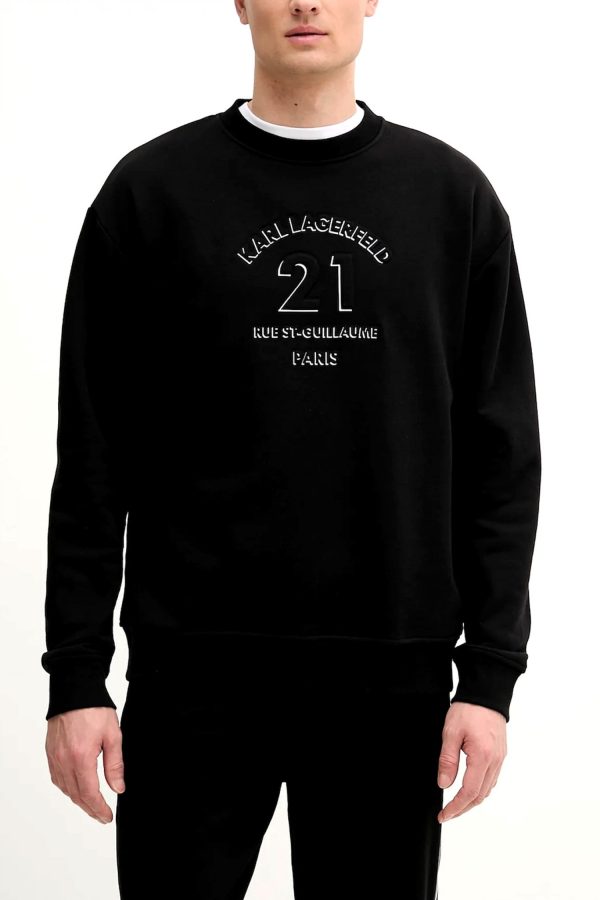 KARL LAGERFELD CREW NECK LOGO SWEATSHIRT BLACK