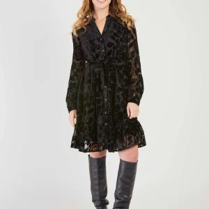 René-Derhy ELOUANE short velvet-effect dress