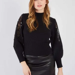 René-Derhy ACELIA plain sequin sweater