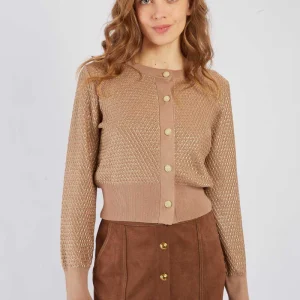 René-Derhy BELISE metallic effect mesh vest