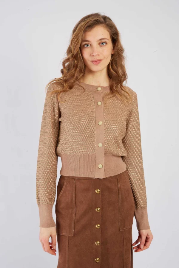 René-Derhy BELISE metallic effect mesh vest