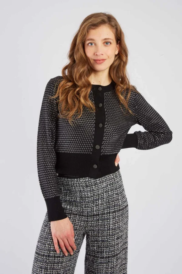 René-Derhy BELISE metallic effect mesh vest