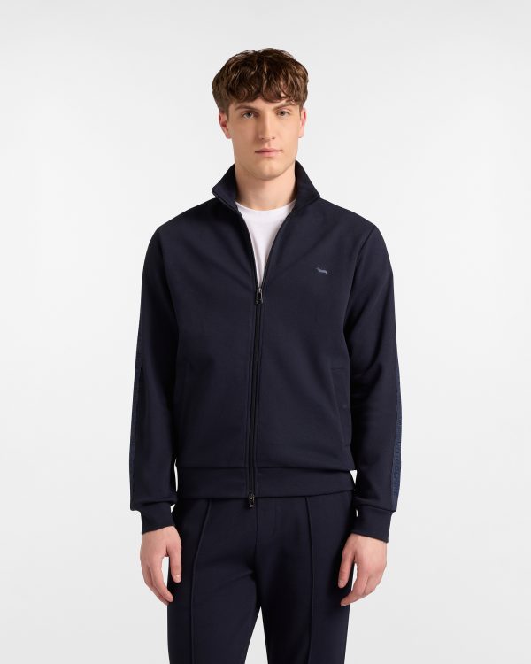 Harmont & Blaine Full-Zip Sweatshirt with Logo Stripes