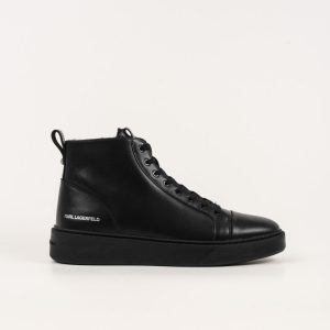 KARL LAGERFELD MEN'S FLINT II HI TOP LACE LINED IN BLACK