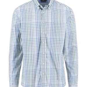 FYNCH-HATTON Cotton gingham shirt with button-down collar