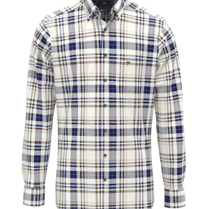 FYNCH-HATTON Checked cotton shirt with button-down collar