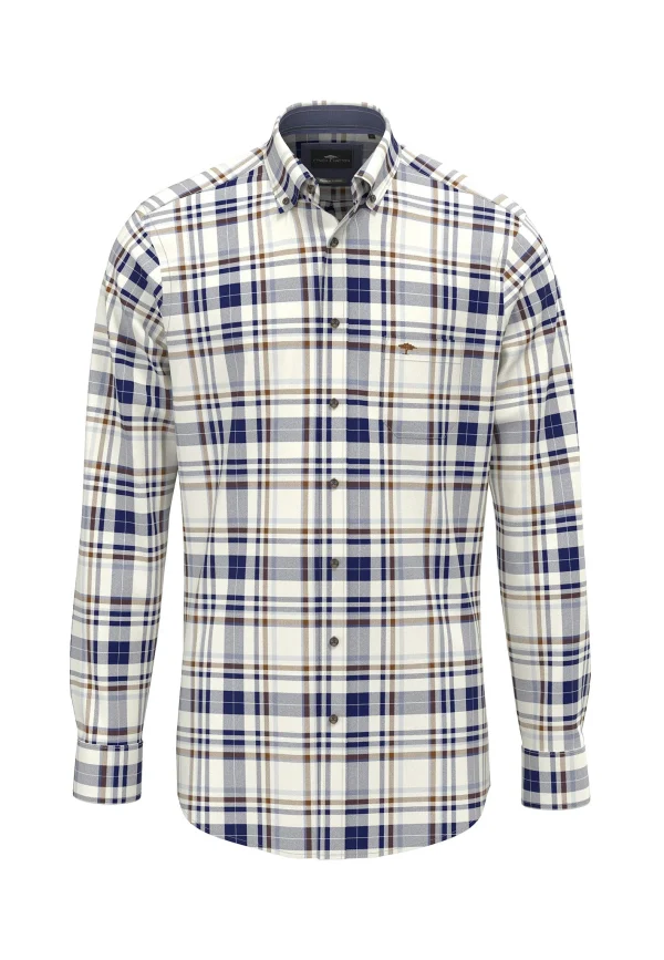 FYNCH-HATTON Checked cotton shirt with button-down collar