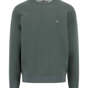 FYNCH-HATTON Cotton sweatshirt with round neck and logo embroidery