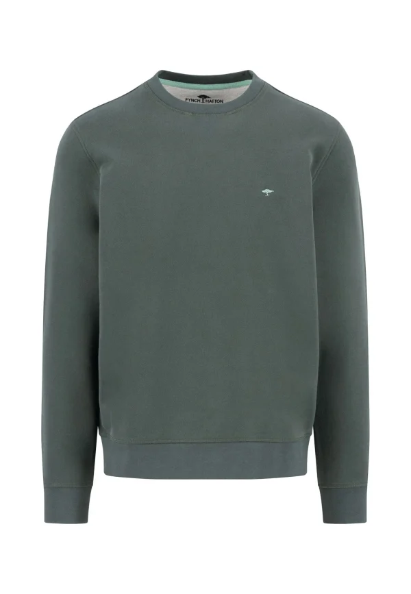 FYNCH-HATTON Cotton sweatshirt with round neck and logo embroidery