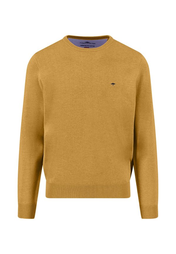 FYNCH-HATTON Fine-knit cotton sweater with round neck