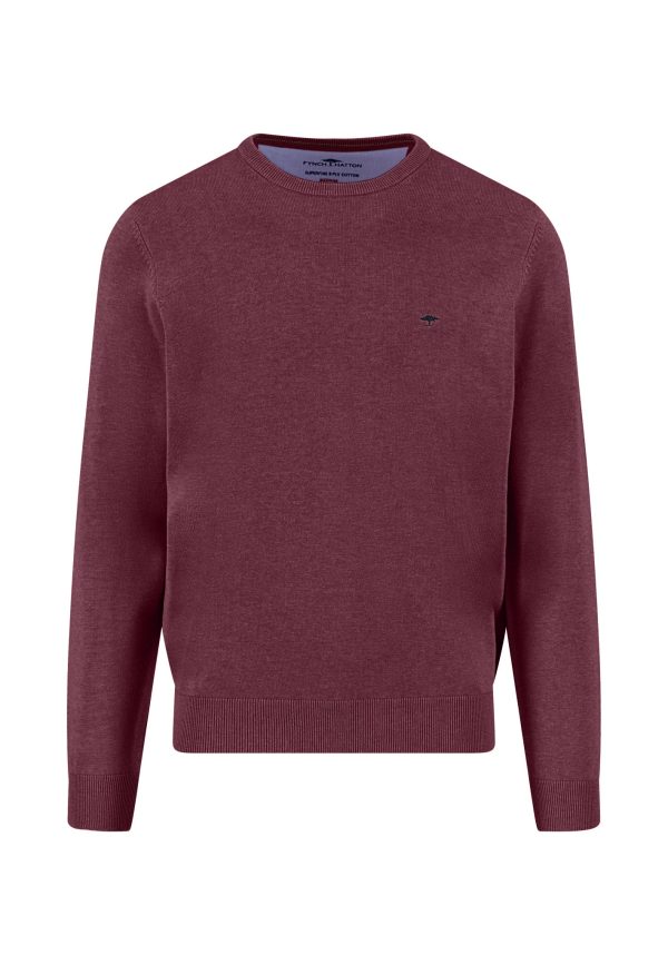 FYNCH-HATTON Fine-knit cotton sweater with round neck