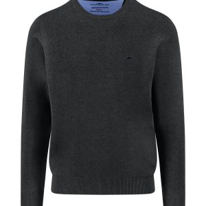 FYNCH-HATTON Fine-knit cotton sweater with round neck